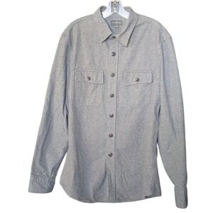 LL Bean Signature Archive Beans Chamois Cloth Shirt Gray Cotton Mens Medium